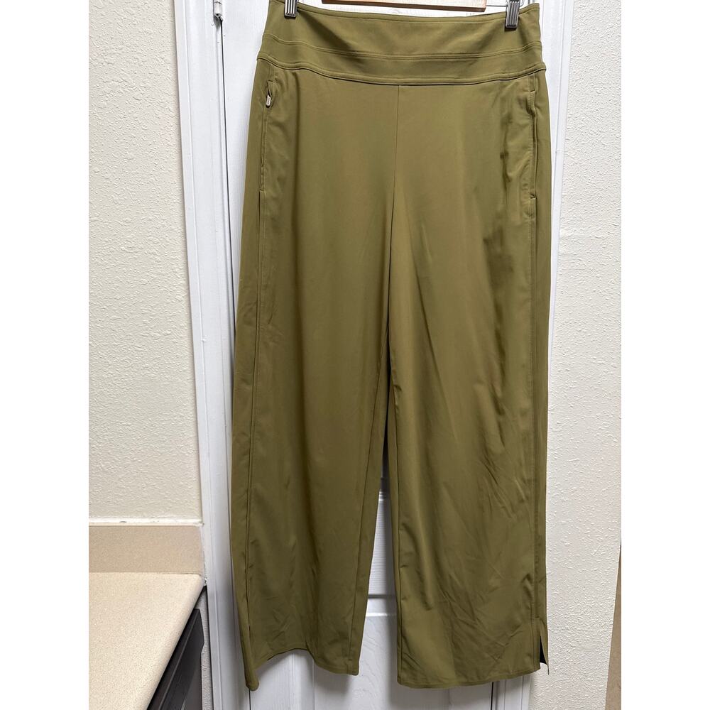 Athleta Cosmic Wide Leg Activewear Pants Olive Green High Waisted Size 10 - Picture 3 of 7